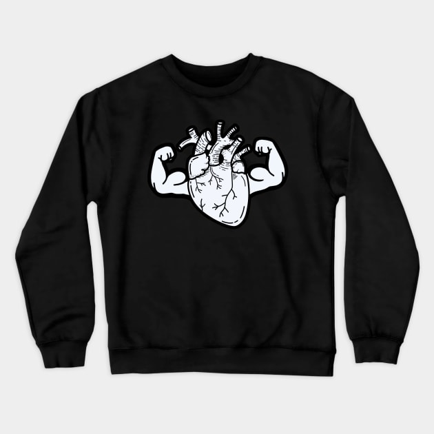 Heart with big muscles Crewneck Sweatshirt by SusanaDesigns